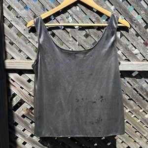 Vintage distressed metallic tank size M